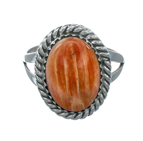 Oyster Shell Sterling Silver Native American Ring Size 7-1/2 JX131087